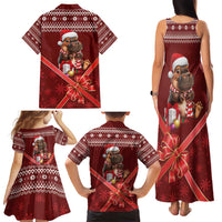 Funny Moo Deng Christmas Family Matching Tank Maxi Dress and Hawaiian Shirt - Wonder Print Shop