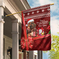 Funny Moo Deng Christmas Garden Flag - Wonder Print Shop