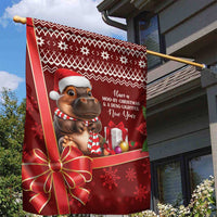Funny Moo Deng Christmas Garden Flag - Wonder Print Shop
