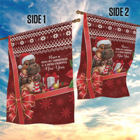Funny Moo Deng Christmas Garden Flag - Wonder Print Shop