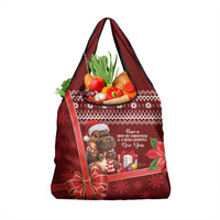 Funny Moo Deng Christmas Grocery Bag