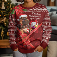 Funny Moo Deng Christmas Kid Ugly Christmas Sweater - Wonder Print Shop