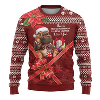 Funny Moo Deng Christmas Ugly Christmas Sweater - Wonder Print Shop