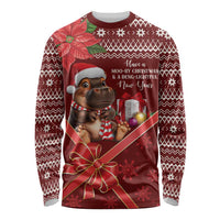 Funny Moo Deng Christmas Long Sleeve Shirt - Wonder Print Shop