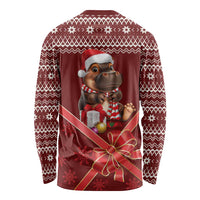 Funny Moo Deng Christmas Long Sleeve Shirt - Wonder Print Shop