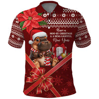Funny Moo Deng Christmas Polo Shirt - Wonder Print Shop