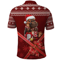 Funny Moo Deng Christmas Polo Shirt - Wonder Print Shop