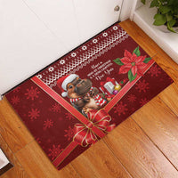 Funny Moo Deng Christmas Rubber Doormat - Wonder Print Shop