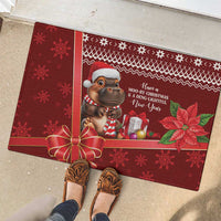 Funny Moo Deng Christmas Rubber Doormat - Wonder Print Shop