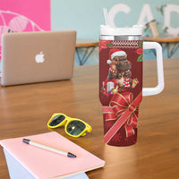 Funny Moo Deng Christmas Tumbler With Handle - Wonder Print Shop
