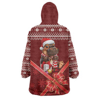 Funny Moo Deng Christmas Wearable Blanket Hoodie - Wonder Print Shop