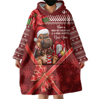 Funny Moo Deng Christmas Wearable Blanket Hoodie - Wonder Print Shop