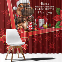 Funny Moo Deng Christmas Window Curtain - Wonder Print Shop