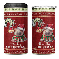 Moo Deng Moo-Ry Christmas 4 in 1 Can Cooler Tumbler Santa Baby Pygmy Hippo LT9 - Wonder Print Shop