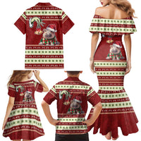 Moo Deng Moo-Ry Christmas Family Matching Mermaid Dress and Hawaiian Shirt Santa Baby Pygmy Hippo LT9 - Wonder Print Shop