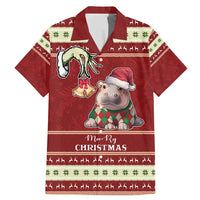 Moo Deng Moo-Ry Christmas Family Matching Mermaid Dress and Hawaiian Shirt Santa Baby Pygmy Hippo LT9 - Wonder Print Shop