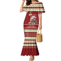 Moo Deng Moo-Ry Christmas Family Matching Mermaid Dress and Hawaiian Shirt Santa Baby Pygmy Hippo LT9 - Wonder Print Shop