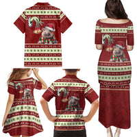 Moo Deng Moo-Ry Christmas Family Matching Puletasi and Hawaiian Shirt Santa Baby Pygmy Hippo - Wonder Print Shop