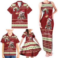Moo Deng Moo-Ry Christmas Family Matching Tank Maxi Dress and Hawaiian Shirt Santa Baby Pygmy Hippo - Wonder Print Shop