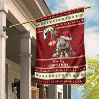 Moo Deng Moo-Ry Christmas Garden Flag Santa Baby Pygmy Hippo - Wonder Print Shop