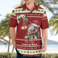 Moo Deng Moo-Ry Christmas Hawaiian Shirt Santa Baby Pygmy Hippo - Wonder Print Shop