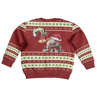 Moo Deng Moo-Ry Christmas Kid Ugly Christmas Sweater Santa Baby Pygmy Hippo - Wonder Print Shop