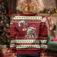 Moo Deng Moo-Ry Christmas Kid Ugly Christmas Sweater Santa Baby Pygmy Hippo - Wonder Print Shop