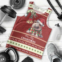 Moo Deng Moo-Ry Christmas Men Tank Top Santa Baby Pygmy Hippo - Wonder Print Shop