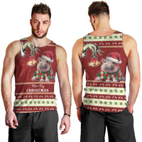 Moo Deng Moo-Ry Christmas Men Tank Top Santa Baby Pygmy Hippo - Wonder Print Shop
