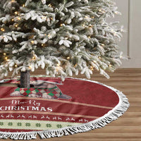 Moo Deng Moo-Ry Christmas Tree Skirt Santa Baby Pygmy Hippo - Wonder Print Shop