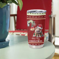 Moo Deng Moo-Ry Christmas Tumbler Cup Santa Baby Pygmy Hippo - Wonder Print Shop