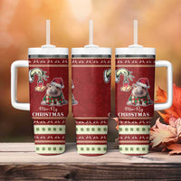 Moo Deng Moo-Ry Christmas Tumbler With Handle Santa Baby Pygmy Hippo - Wonder Print Shop