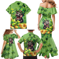 Leprechaun Moo Deng St Patricks Day Family Matching Mermaid Dress and Hawaiian Shirt LT9 - Wonder Print Shop