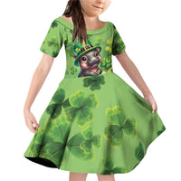 Leprechaun Moo Deng St Patricks Day Family Matching Off Shoulder Short Dress and Hawaiian Shirt LT9 - Wonder Print Shop