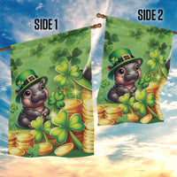 Leprechaun Moo Deng St Patricks Day Garden Flag - Wonder Print Shop