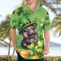 Leprechaun Moo Deng St Patricks Day Hawaiian Shirt - Wonder Print Shop