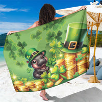 Leprechaun Moo Deng St Patricks Day Sarong - Wonder Print Shop
