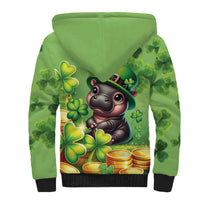 Leprechaun Moo Deng St Patricks Day Sherpa Hoodie - Wonder Print Shop