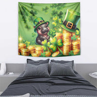 Leprechaun Moo Deng St Patricks Day Tapestry - Wonder Print Shop