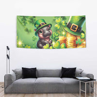 Leprechaun Moo Deng St Patricks Day Tapestry - Wonder Print Shop