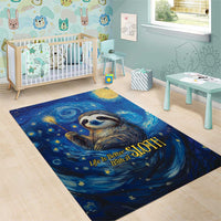 Sloth Life Is The Best Life Area Rug with Starry Night Sky LT9 - Wonder Print Shop
