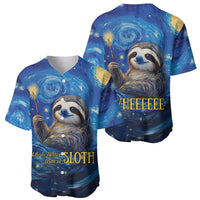 Sloth Life Is The Best Life Baseball Jersey with Starry Night Sky LT9 - Wonder Print Shop