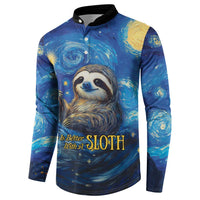 Sloth Life Is The Best Life Button Sweatshirt with Starry Night Sky LT9 - Wonder Print Shop