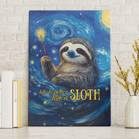 Sloth Life Is The Best Life Canvas Wall Art with Starry Night Sky LT9 - Wonder Print Shop
