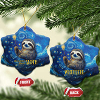 Sloth Life Is The Best Life Ceramic Ornament with Starry Night Sky LT9 - Wonder Print Shop