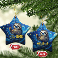 Sloth Life Is The Best Life Ceramic Ornament with Starry Night Sky LT9 - Wonder Print Shop