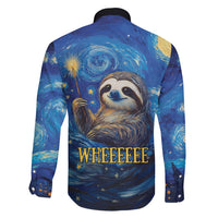 Sloth Life Is The Best Life Family Matching Off Shoulder Short Dress and Hawaiian Shirt with Starry Night Sky LT9 - Wonder Print Shop