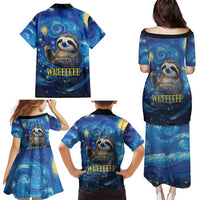 Sloth Life Is The Best Life Family Matching Puletasi and Hawaiian Shirt with Starry Night Sky - Wonder Print Shop