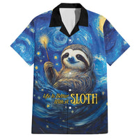 Sloth Life Is The Best Life Family Matching Tank Maxi Dress and Hawaiian Shirt with Starry Night Sky - Wonder Print Shop