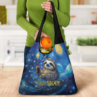 Sloth Life Is The Best Life Grocery Bag with Starry Night Sky